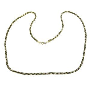 Goldtone Chain Yarn Necklace 31 Inch Braided Strand Fashion Jewelry Wrapped